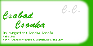 csobad csonka business card